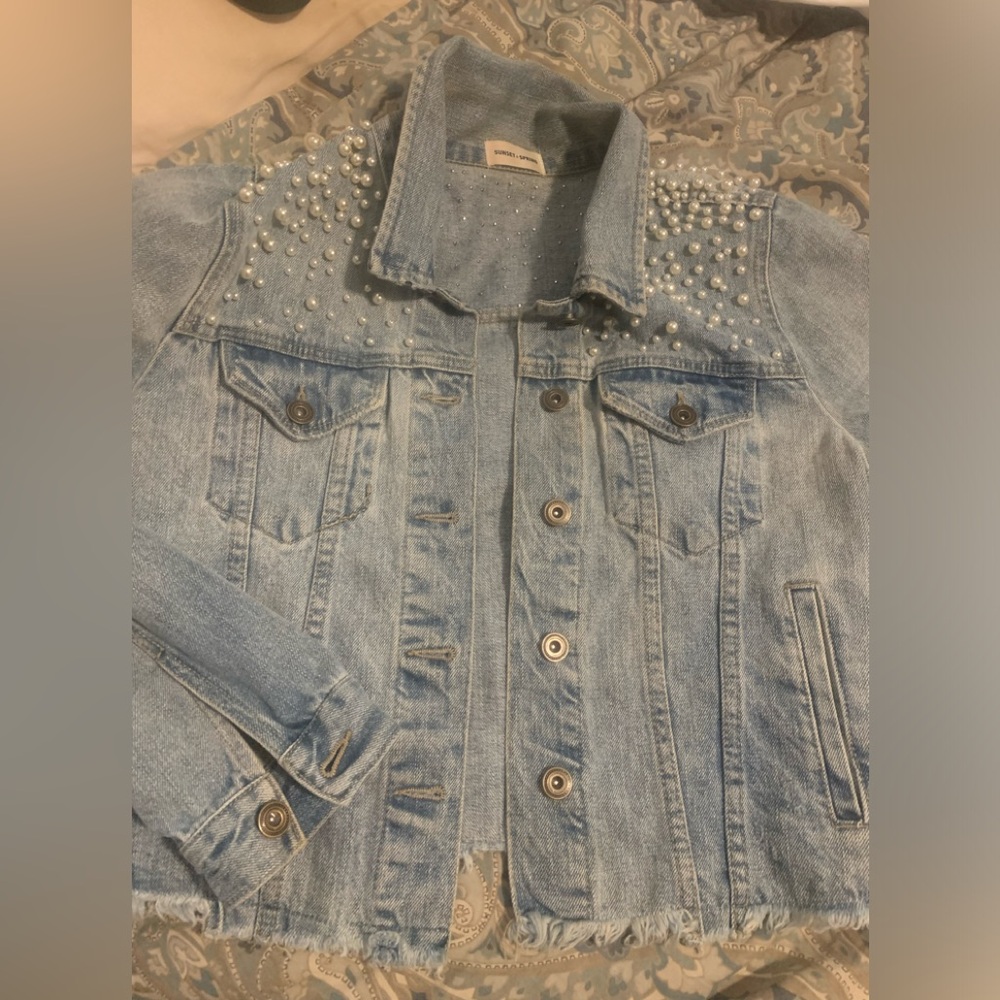 SUNSET + SPRING Denim Pearl jacket